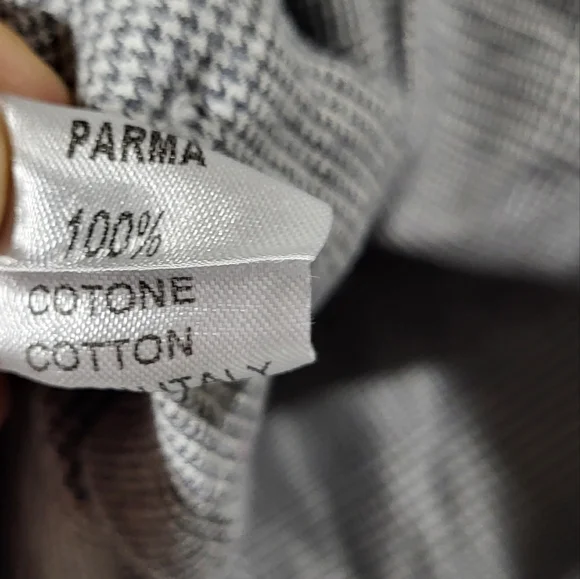 Pini Parma Classic Gray Linen Shirt Made In Italy Size 15 Neck - Picture 8 of 16